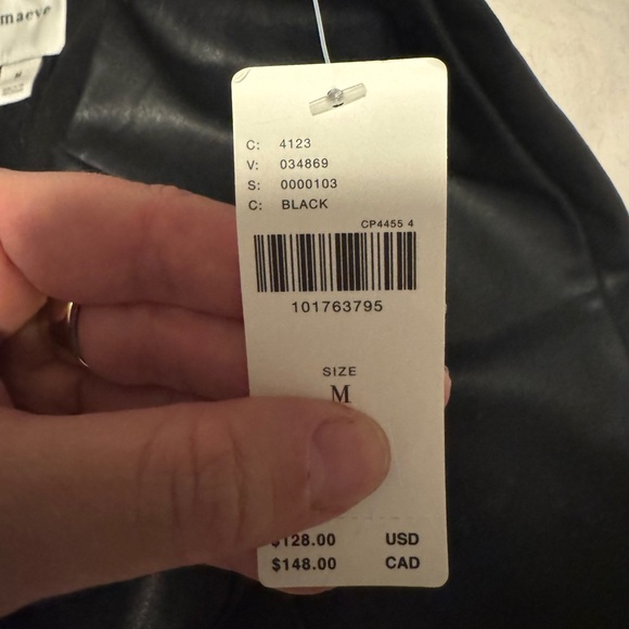 NWT Maeve by Anthropologie Split-Front Faux Black Leather Pull-on Pants Size M - Picture 13 of 13